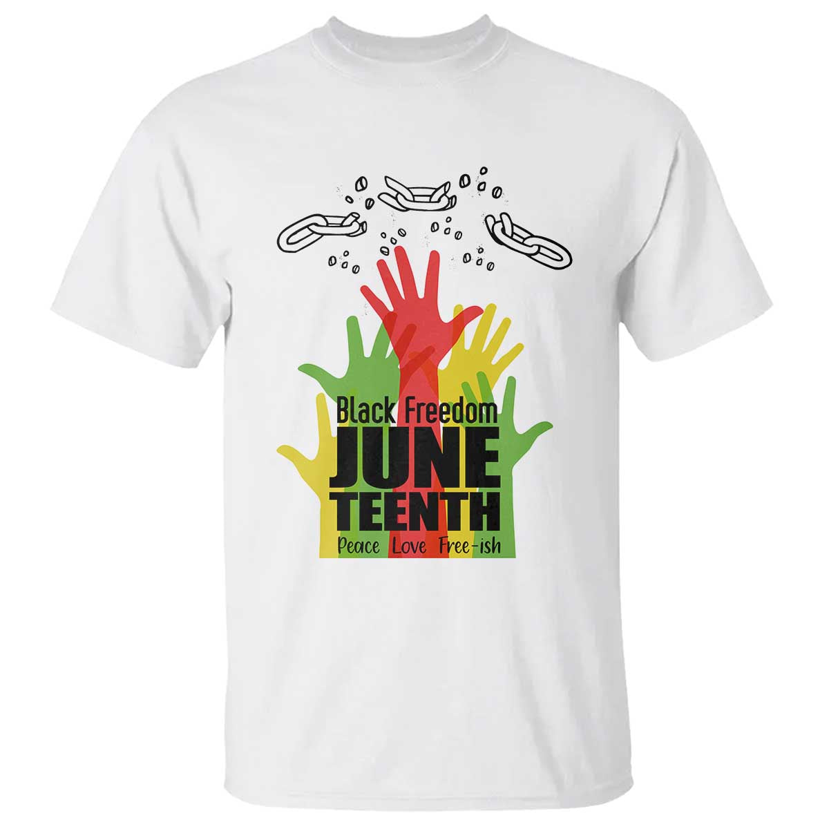 Juneteenth 1865 T Shirt Black Freedom Juneteenth Peace Love Free - ish Breaking Every Chain