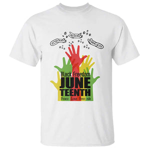Juneteenth 1865 T Shirt Black Freedom Juneteenth Peace Love Free - ish Breaking Every Chain