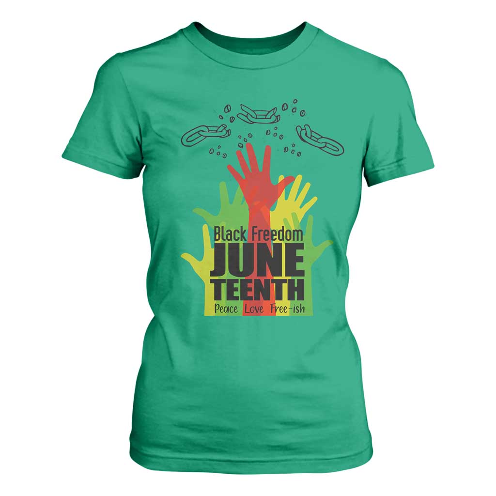 Juneteenth 1865 T Shirt For Women Black Freedom Juneteenth Peace Love Free - ish Breaking Every Chain