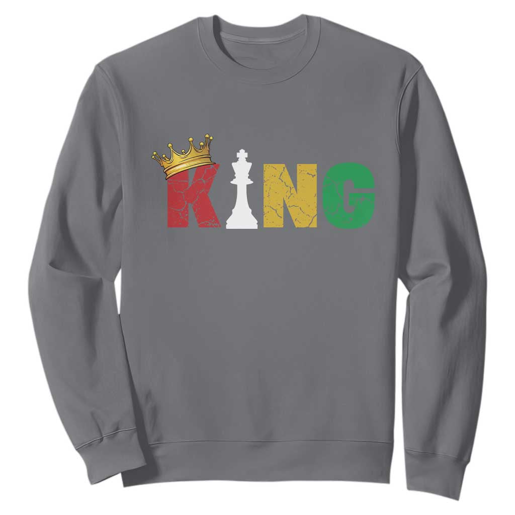 Funny Juneteenth King Sweatshirt Black Father Chess African American