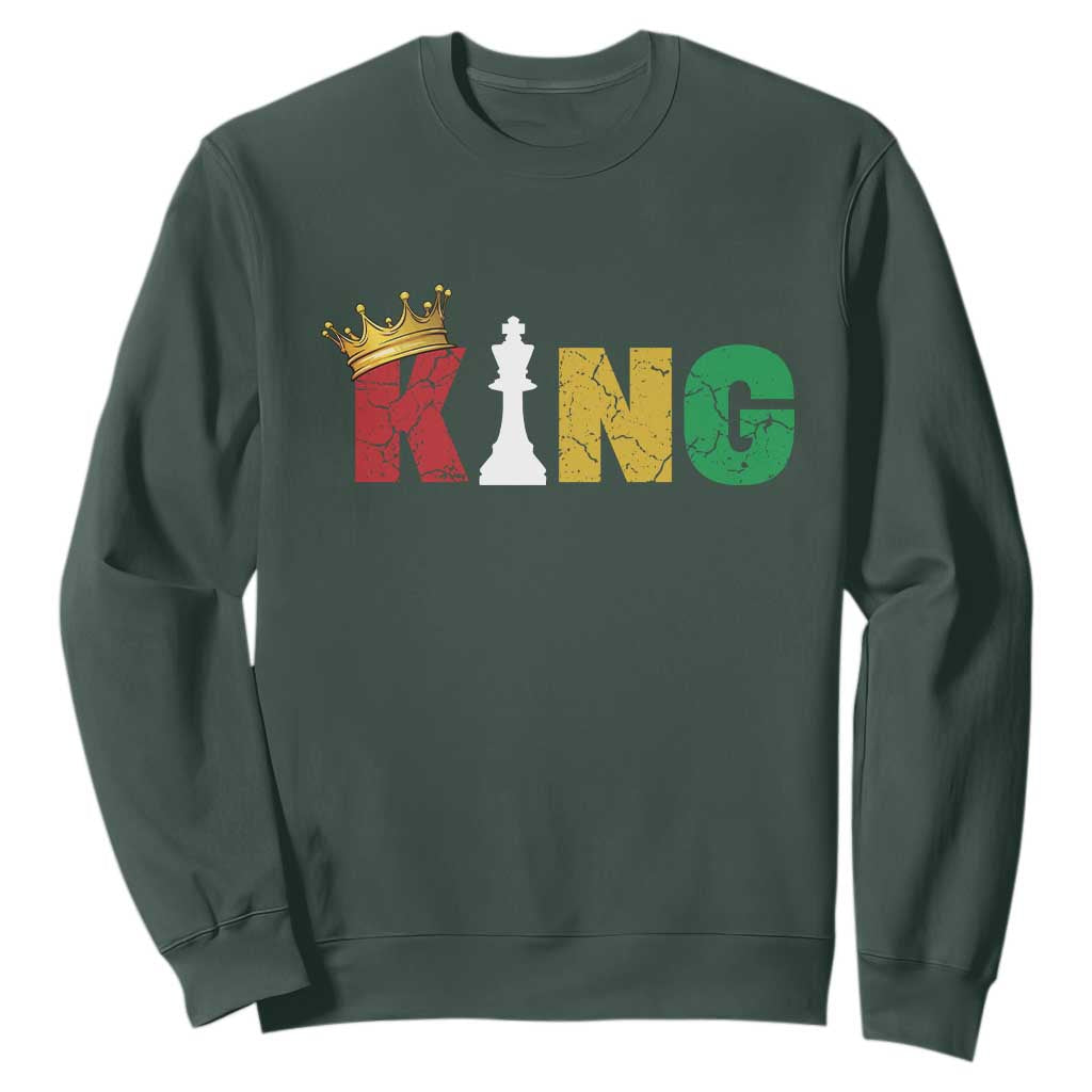 Funny Juneteenth King Sweatshirt Black Father Chess African American