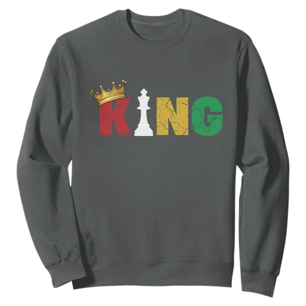 Funny Juneteenth King Sweatshirt Black Father Chess African American