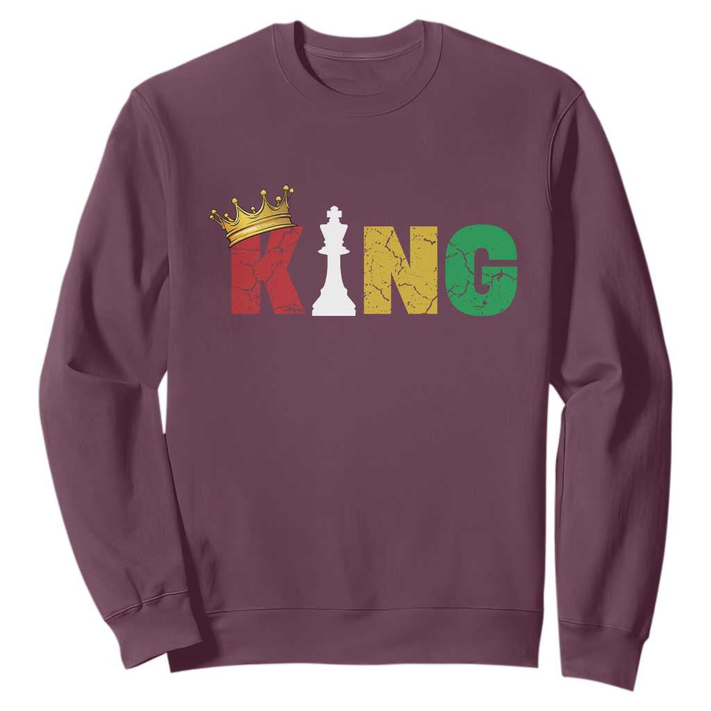 Funny Juneteenth King Sweatshirt Black Father Chess African American