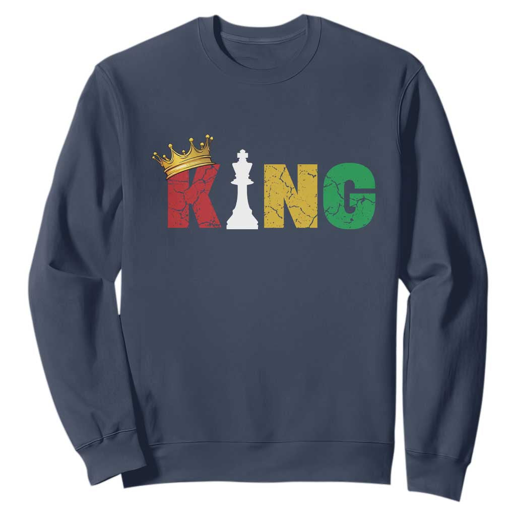 Funny Juneteenth King Sweatshirt Black Father Chess African American