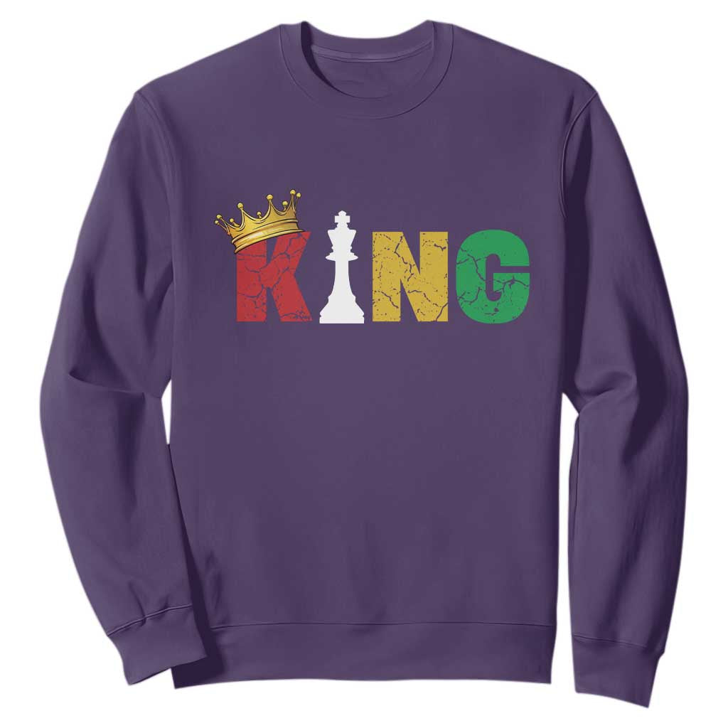 Funny Juneteenth King Sweatshirt Black Father Chess African American