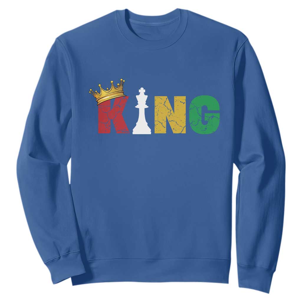 Funny Juneteenth King Sweatshirt Black Father Chess African American