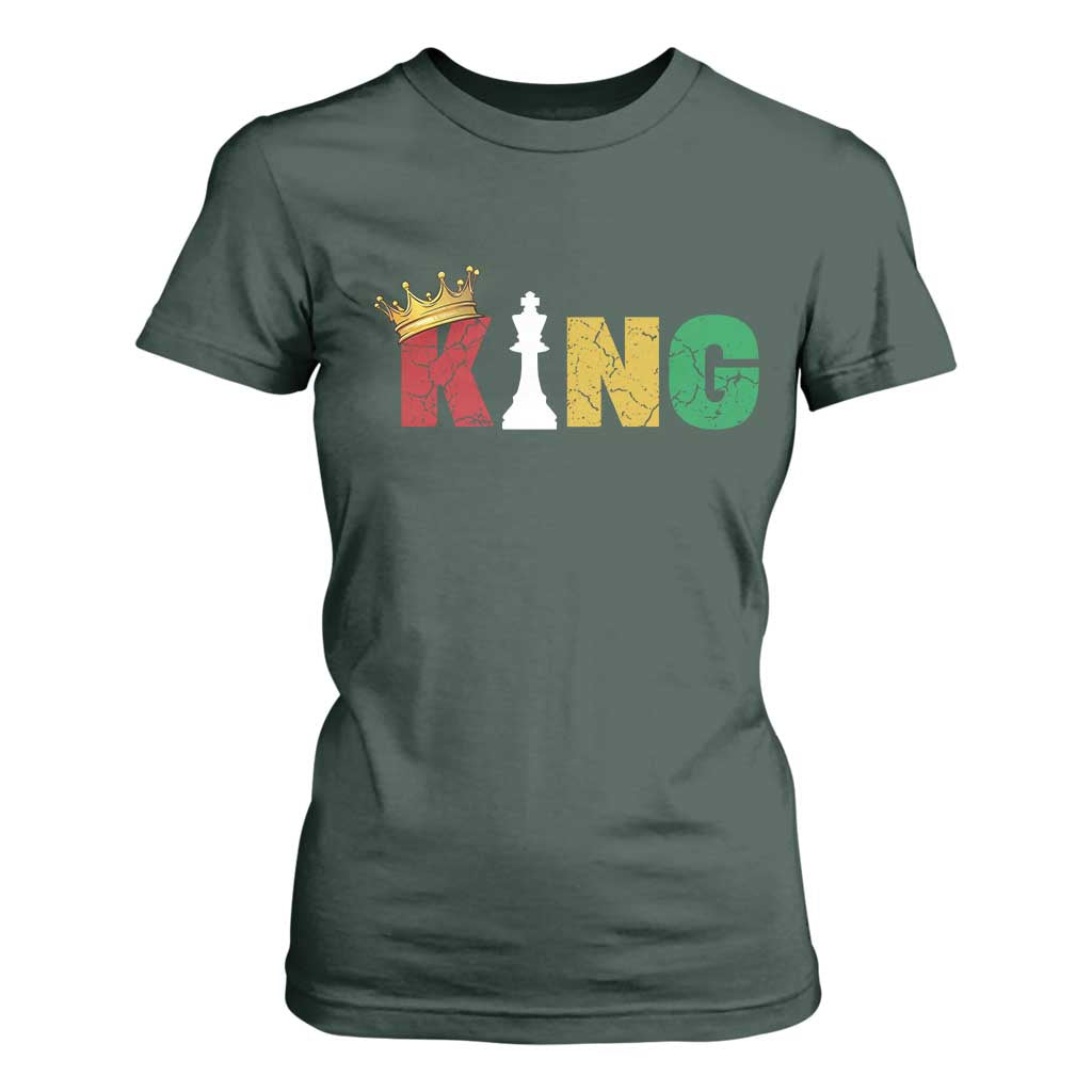 Funny Juneteenth King T Shirt For Women Black Father Chess African American