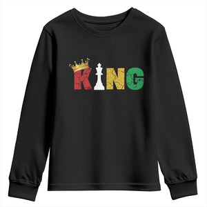 Funny Juneteenth King Youth Sweatshirt Black Father Chess African American