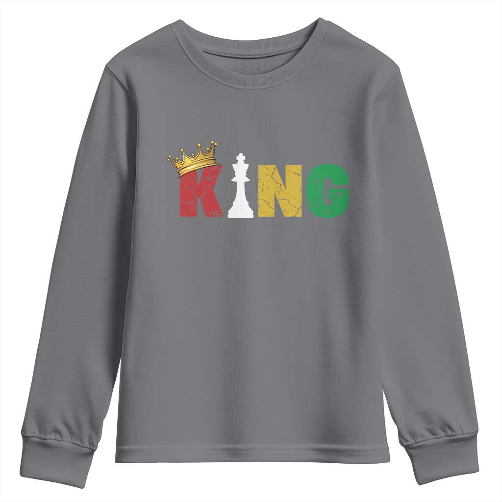 Funny Juneteenth King Youth Sweatshirt Black Father Chess African American
