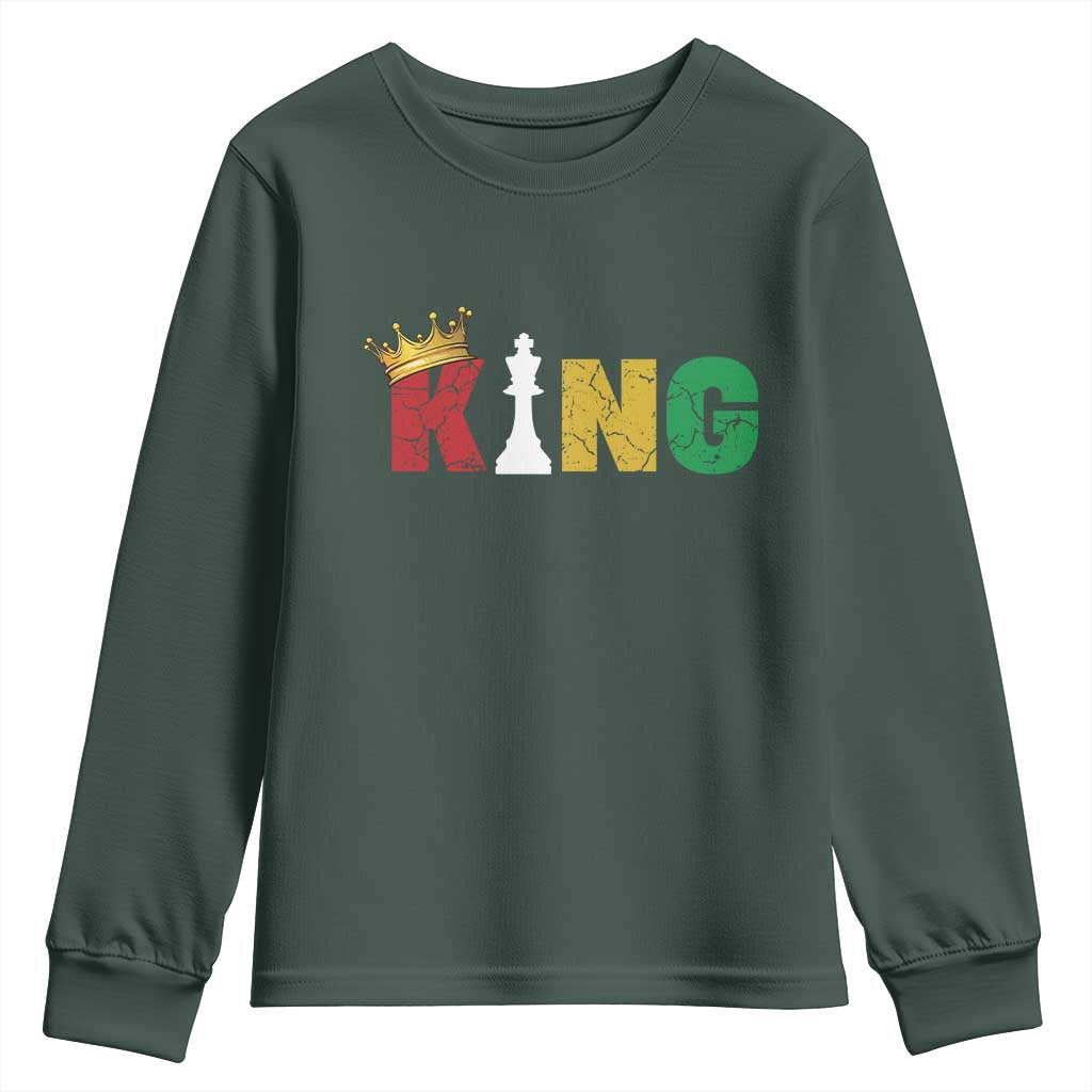 Funny Juneteenth King Youth Sweatshirt Black Father Chess African American