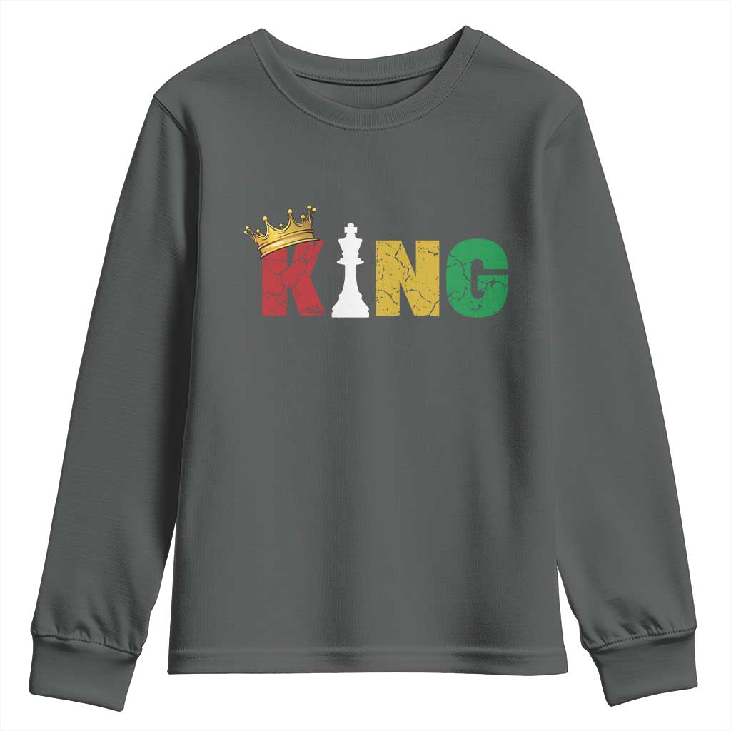 Funny Juneteenth King Youth Sweatshirt Black Father Chess African American