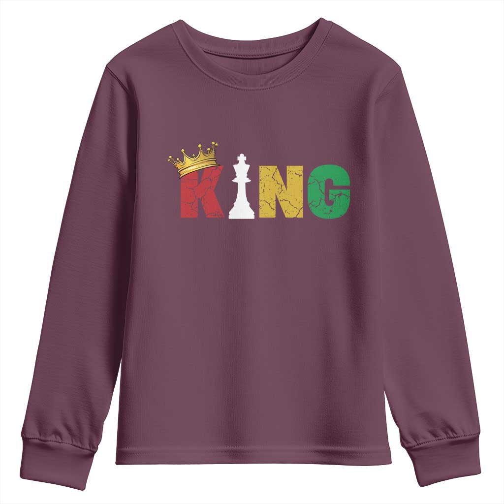 Funny Juneteenth King Youth Sweatshirt Black Father Chess African American