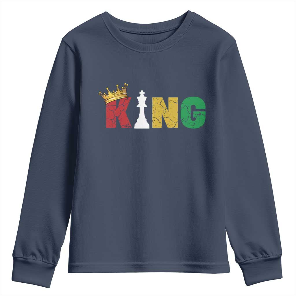 Funny Juneteenth King Youth Sweatshirt Black Father Chess African American
