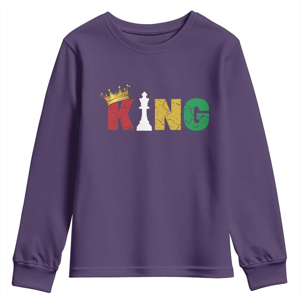 Funny Juneteenth King Youth Sweatshirt Black Father Chess African American