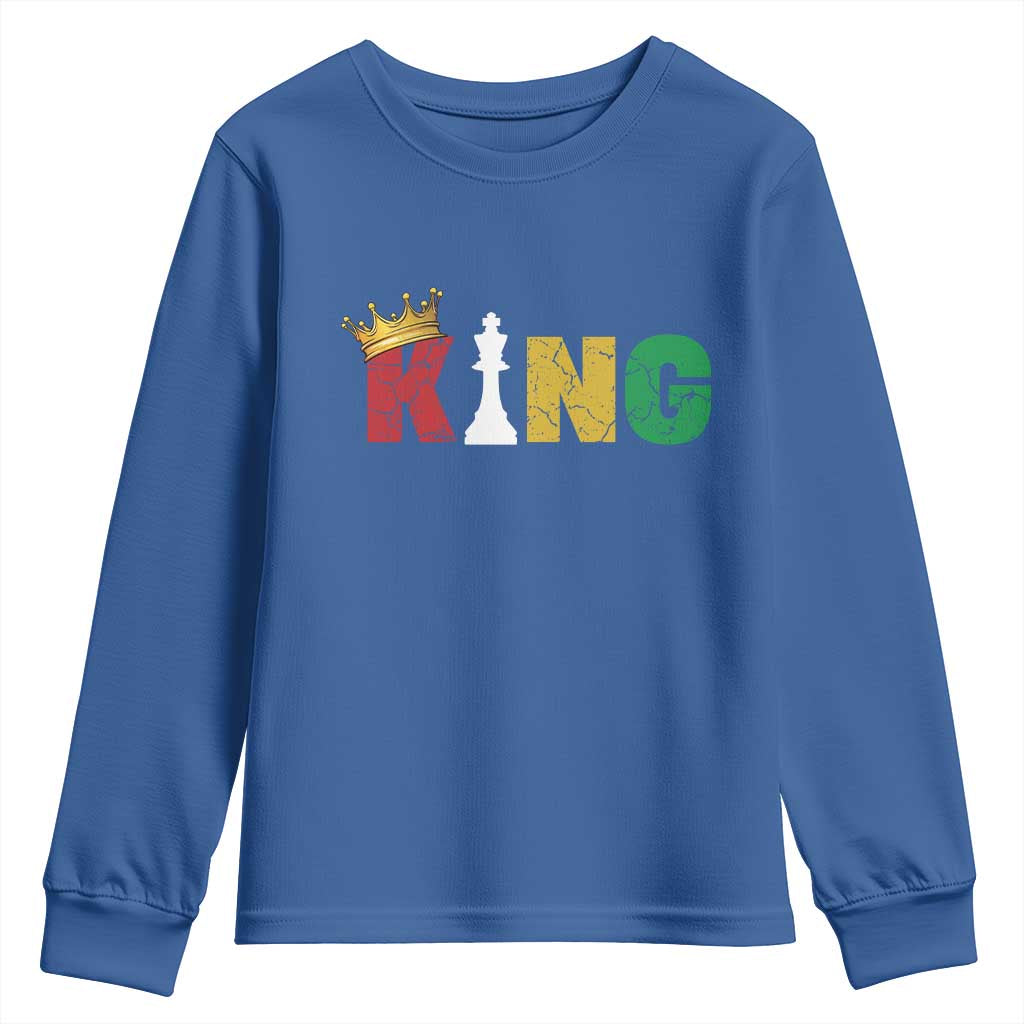 Funny Juneteenth King Youth Sweatshirt Black Father Chess African American