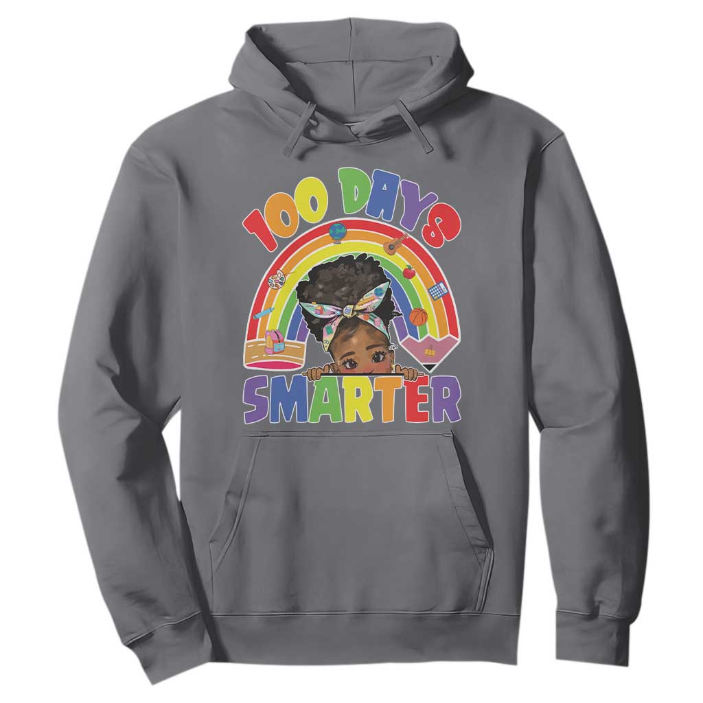 Funny 100 Days Smarter Afro African American Girl Hoodie 100th Day Of School