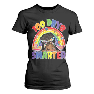 Funny 100 Days Smarter Afro African American Girl T Shirt For Women 100th Day Of School