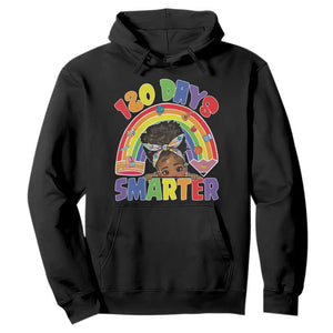 Funny 120 Days Smarter Afro African American Girl Hoodie 120th Day Of School