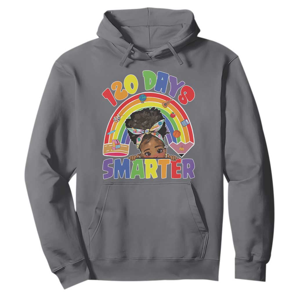 Funny 120 Days Smarter Afro African American Girl Hoodie 120th Day Of School