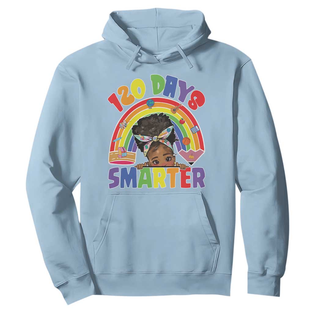 Funny 120 Days Smarter Afro African American Girl Hoodie 120th Day Of School
