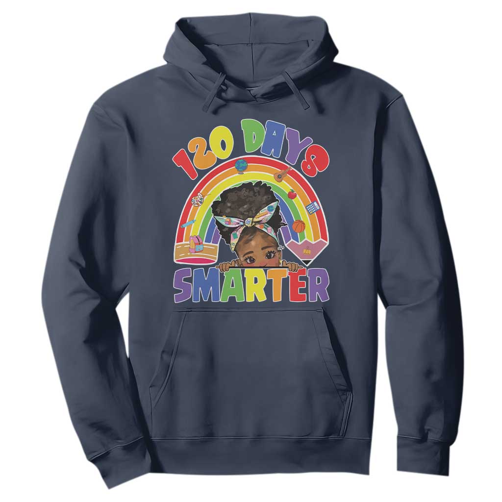 Funny 120 Days Smarter Afro African American Girl Hoodie 120th Day Of School