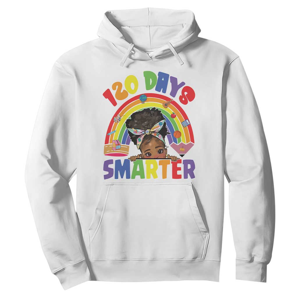 Funny 120 Days Smarter Afro African American Girl Hoodie 120th Day Of School