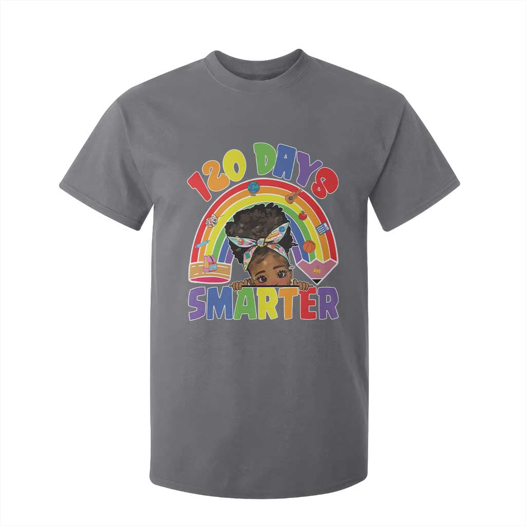 Funny 120 Days Smarter Afro African American Girl T Shirt For Kid 120th Day Of School