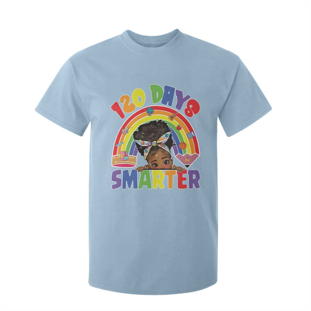 Funny 120 Days Smarter Afro African American Girl T Shirt For Kid 120th Day Of School