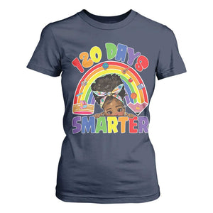 Funny 120 Days Smarter Afro African American Girl T Shirt For Women 120th Day Of School