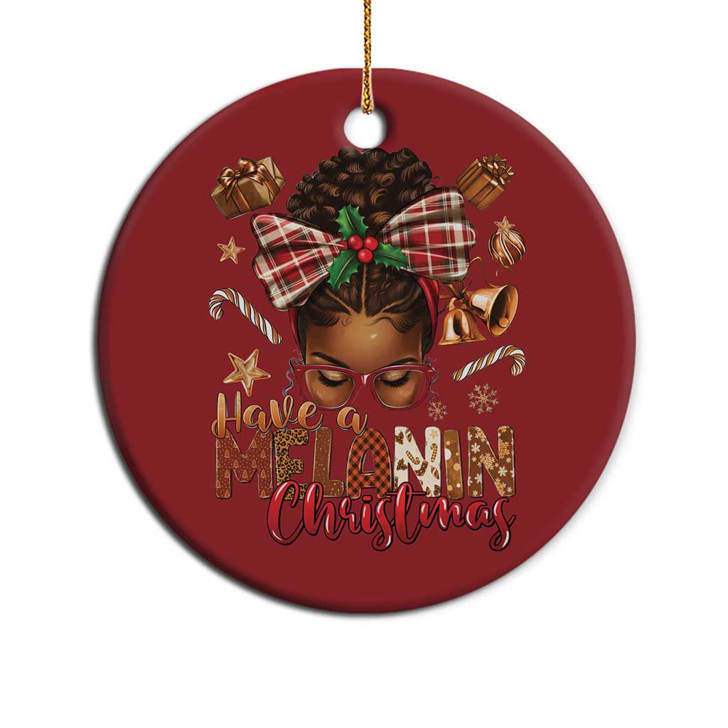 Have A Melanin Xmas African American Girl Christmas Ornament