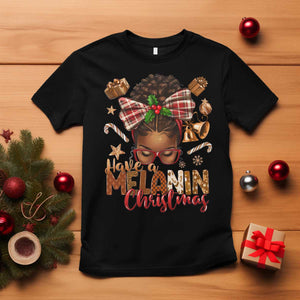 Have A Melanin Christmas African American Girl T Shirt