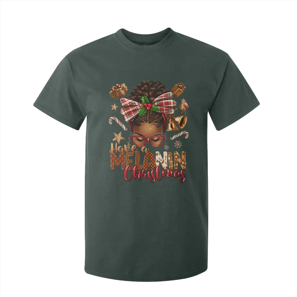 Have A Melanin Christmas African American Girl T Shirt For Kid