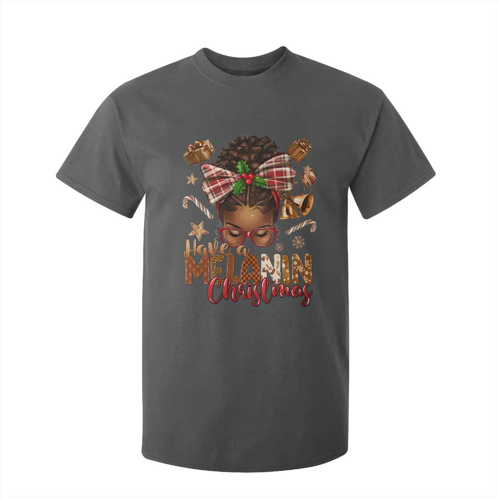 Have A Melanin Christmas African American Girl T Shirt For Kid