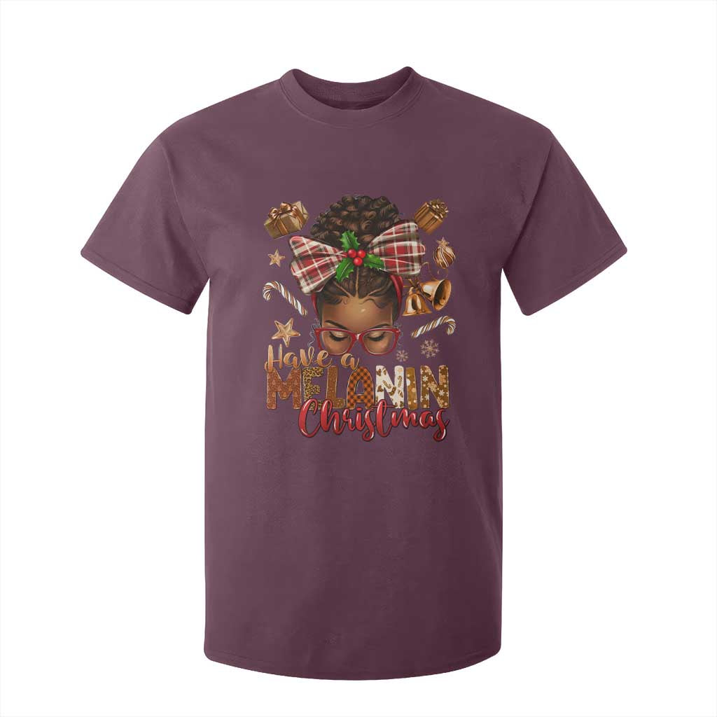 Have A Melanin Christmas African American Girl T Shirt For Kid