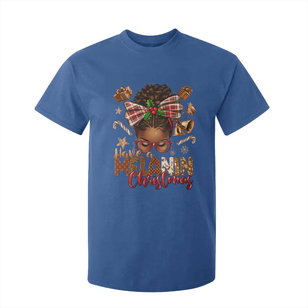 Have A Melanin Christmas African American Girl T Shirt For Kid