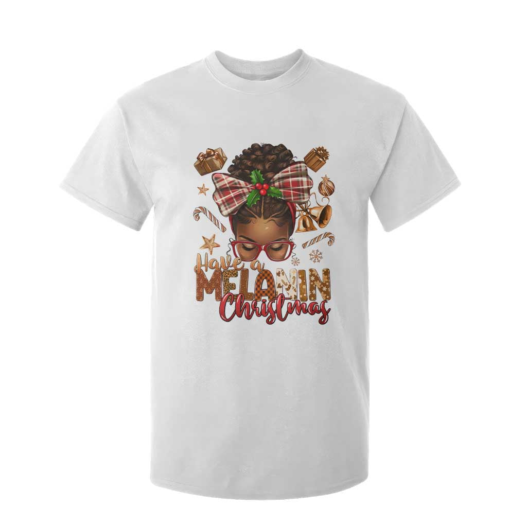 Have A Melanin Christmas African American Girl T Shirt For Kid