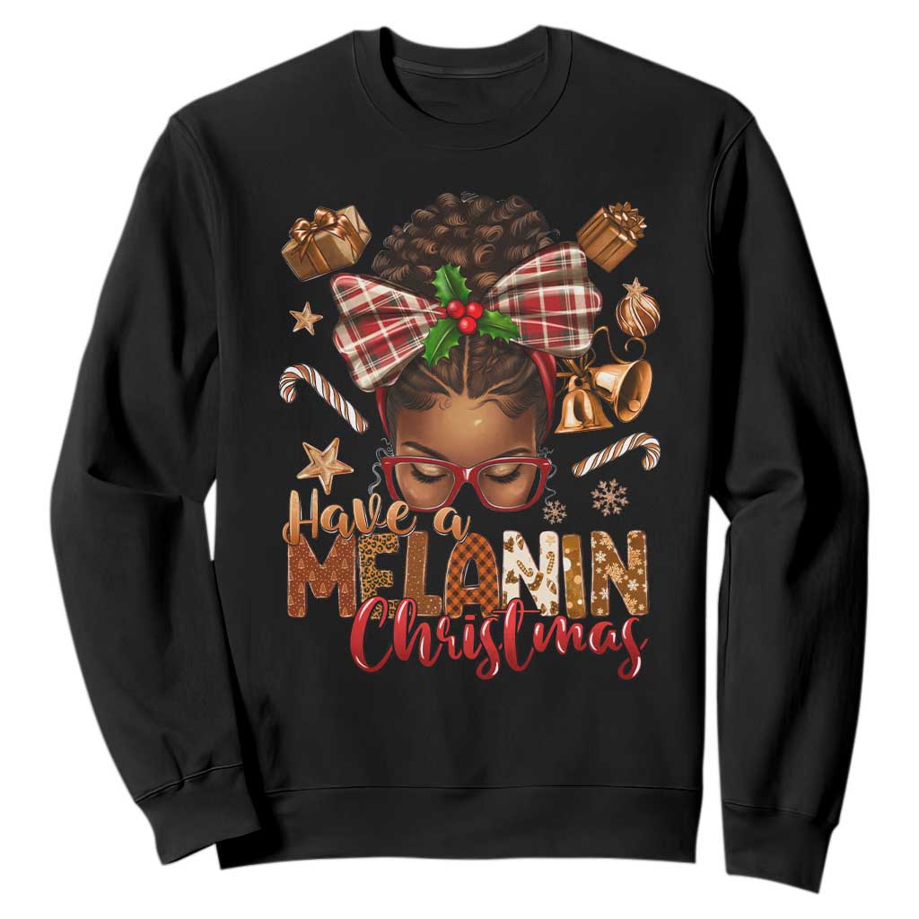 Have A Melanin Christmas African American Girl Sweatshirt