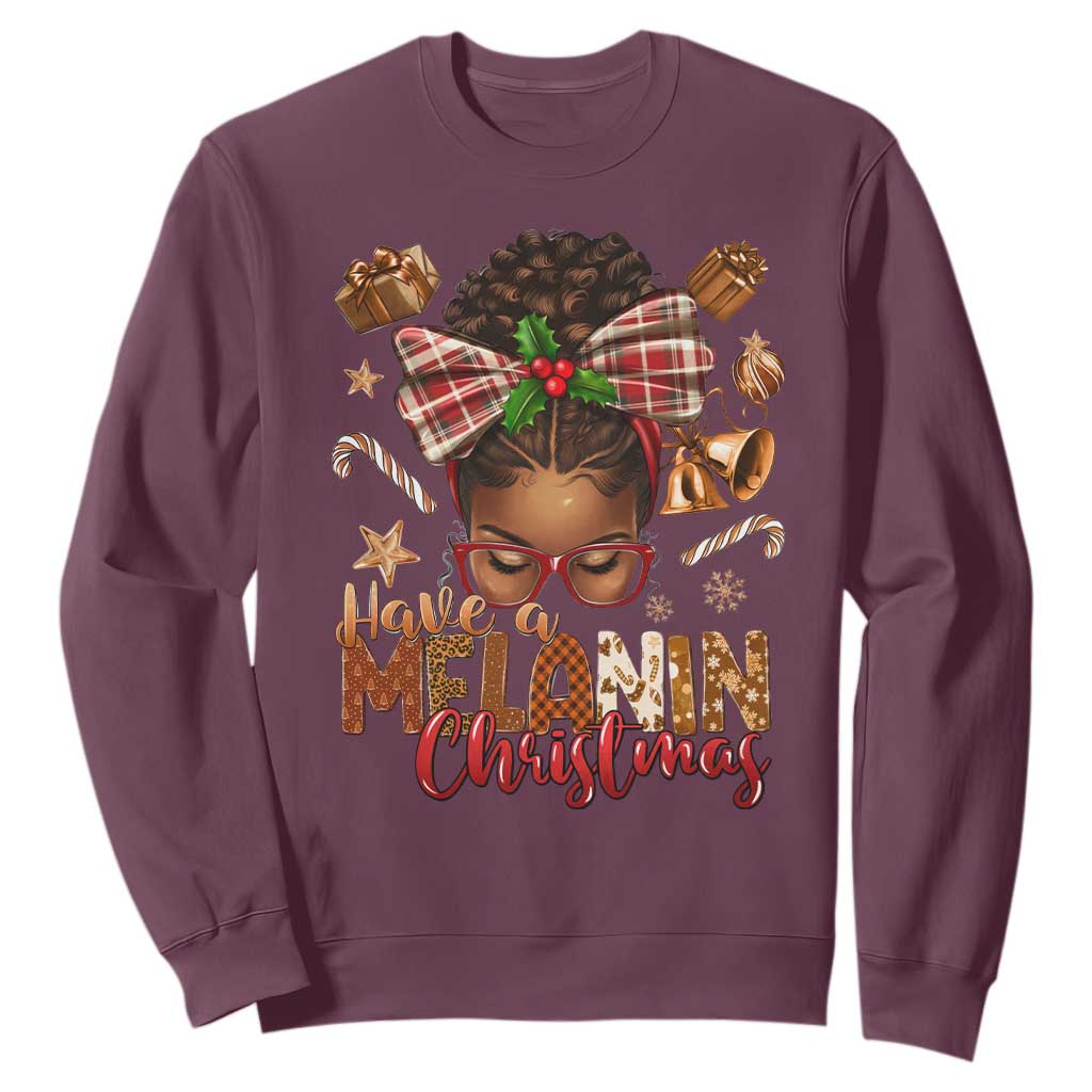 Have A Melanin Christmas African American Girl Sweatshirt