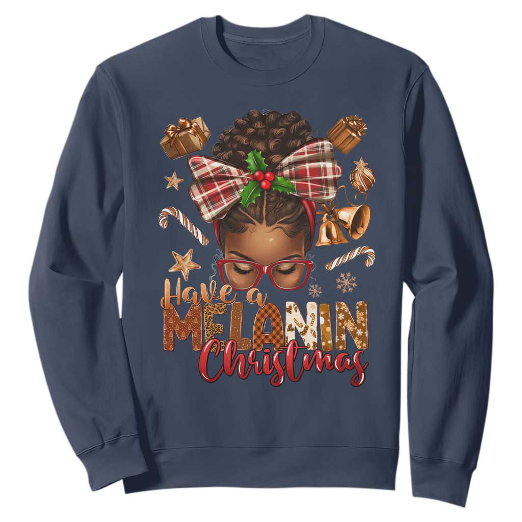 Have A Melanin Christmas African American Girl Sweatshirt