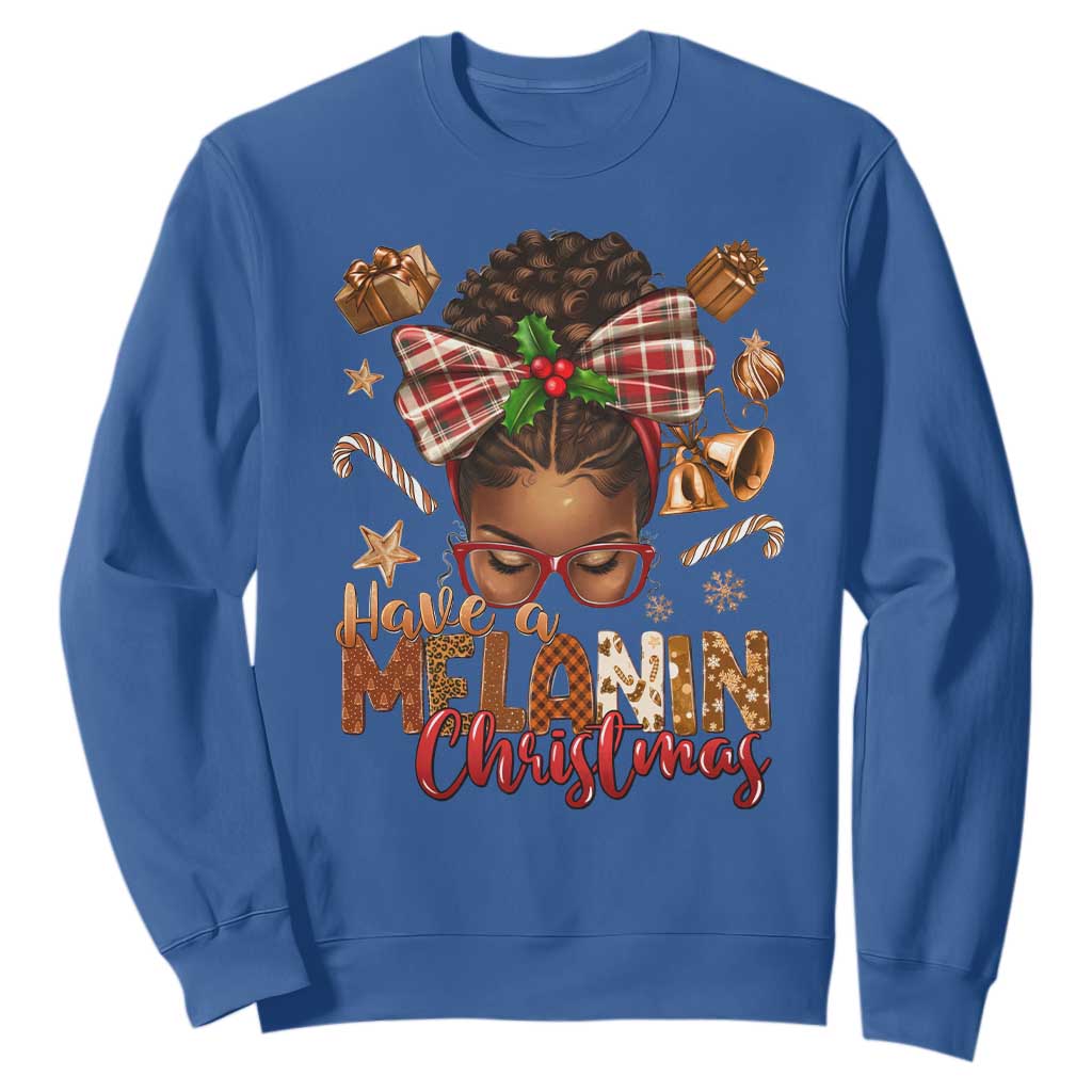 Have A Melanin Christmas African American Girl Sweatshirt