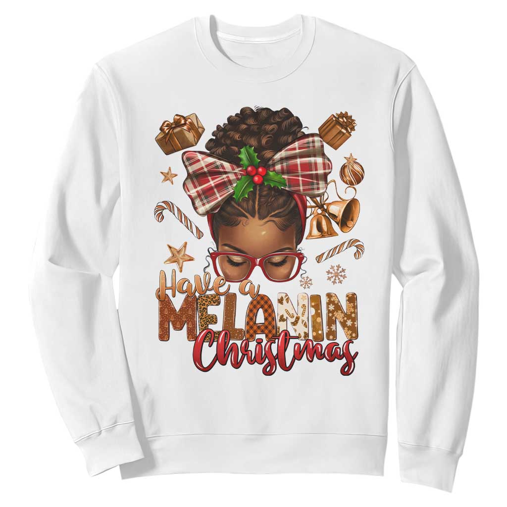 Have A Melanin Christmas African American Girl Sweatshirt