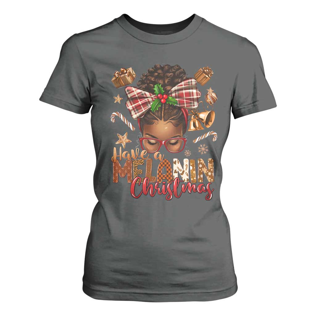 Have A Melanin Christmas African American Girl T Shirt For Women