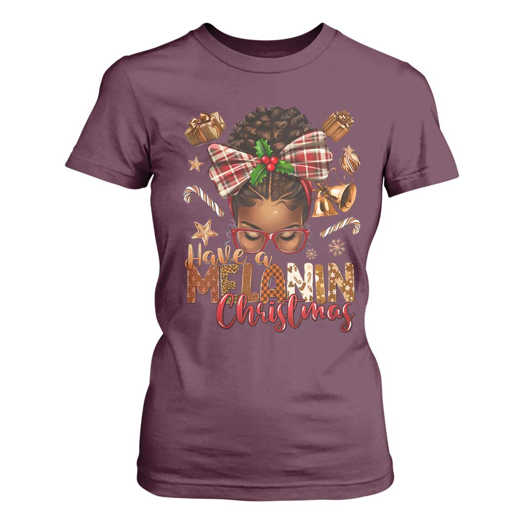 Have A Melanin Christmas African American Girl T Shirt For Women