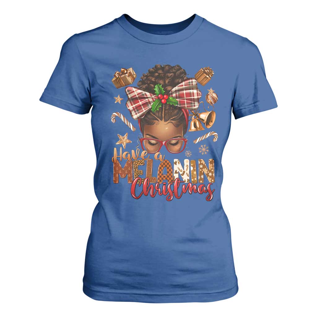 Have A Melanin Christmas African American Girl T Shirt For Women