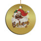 Funny Xmas Black Santa Christmas Ornament Believe Retro African American Christmas
