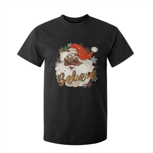 Funny Black Santa Christmas T Shirt For Kid Believe Retro African American Xmas