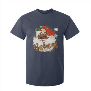 Funny Black Santa Christmas T Shirt For Kid Believe Retro African American Xmas