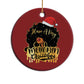 Have A Melanin Xmas African American Santa Girl Christmas Ornament