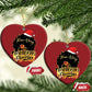 Have A Melanin Xmas African American Santa Girl Christmas Ornament