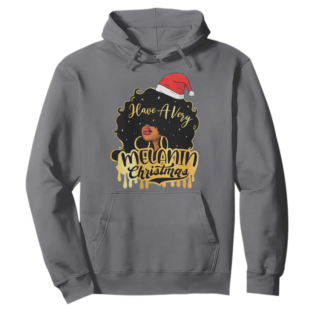 Have A Melanin Christmas African American Santa Girl Hoodie
